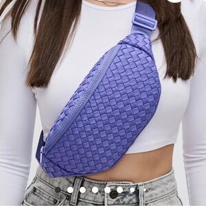 Periwinkle aim high woven neoprene belt Bag